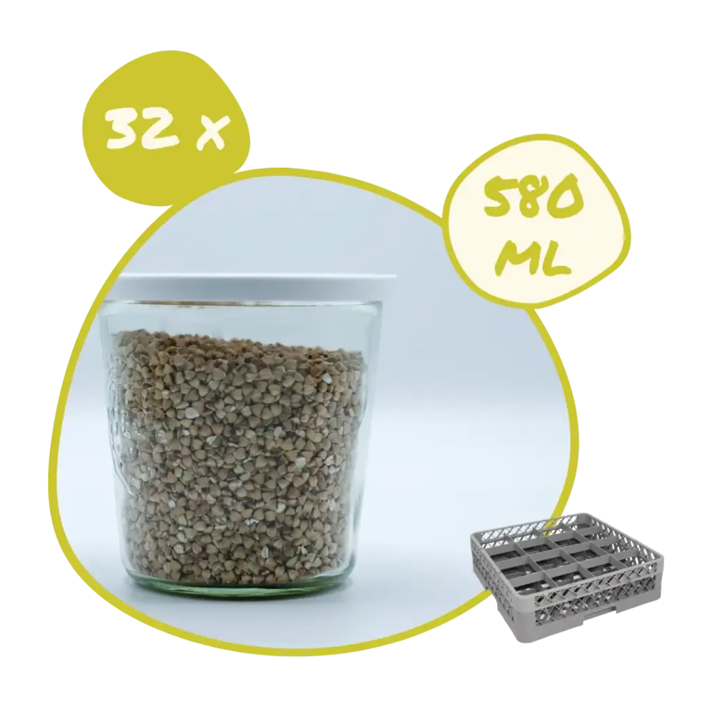 Mise à disposition 32 x Pot Weck 580 ml + couvercle plastique