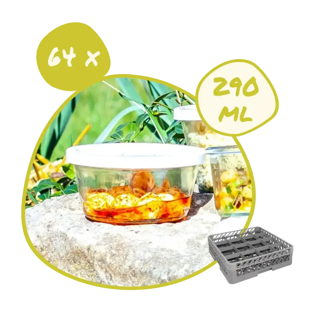 Mise à disposition 64 x Pot Weck 290 ml + couvercle plastique