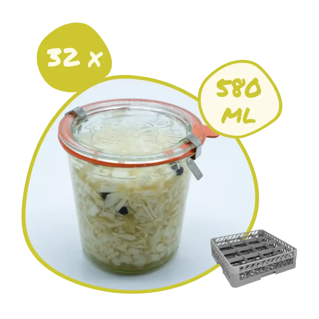 Mise à disposition 32 x Pot Weck 580 ml + couvercle verre