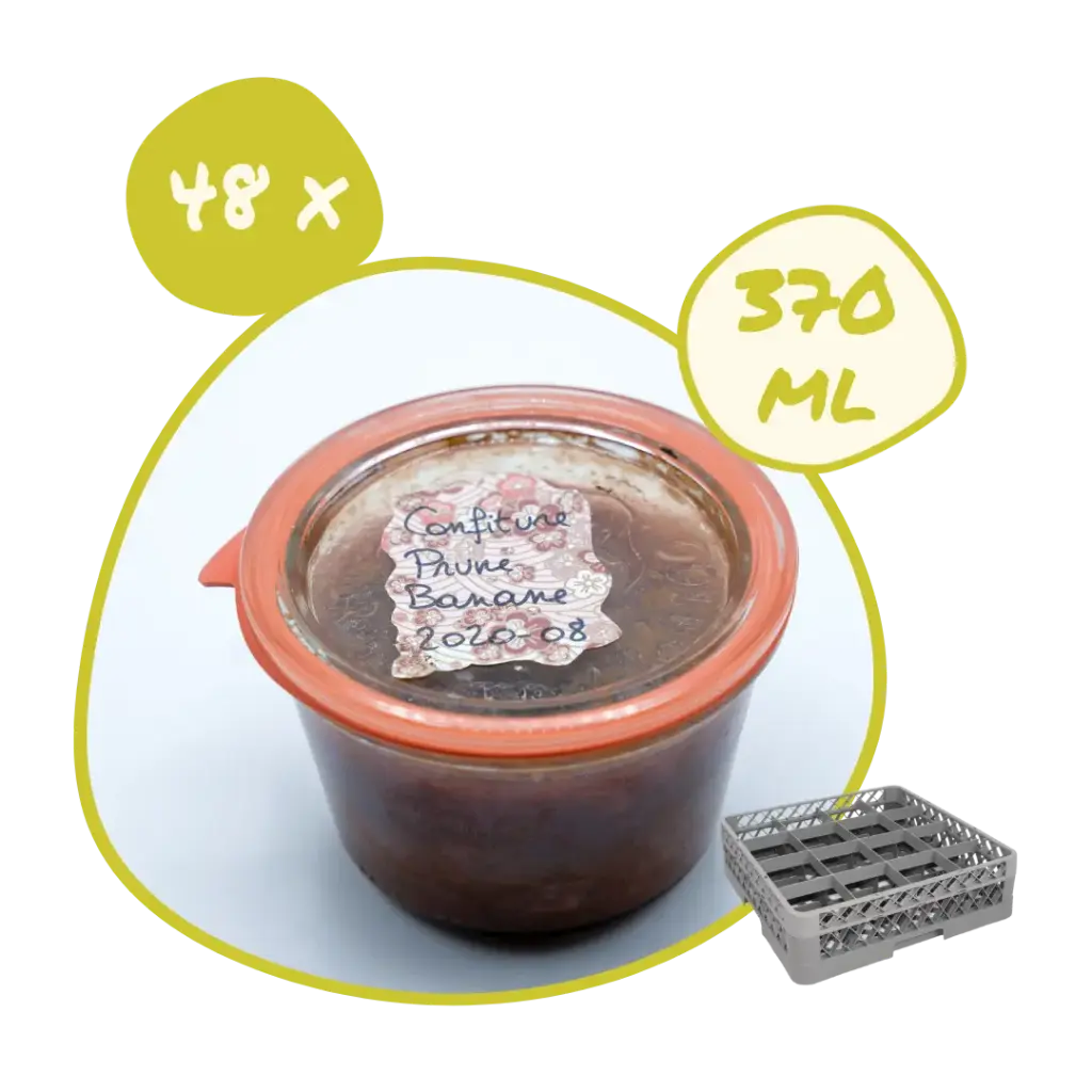 Mise à disposition 48 x Pot Weck 370 ml + couvercle verre