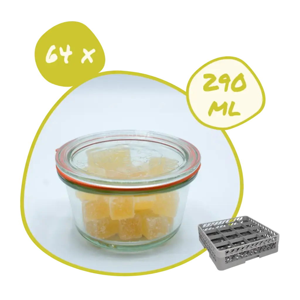 Mise à disposition 64 x Pot Weck 290 ml + couvercle verre