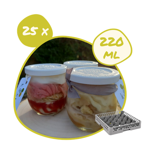 [POT-220+CPx25] Casier 25 x Pot Weck 220 ml + couvercle plastique