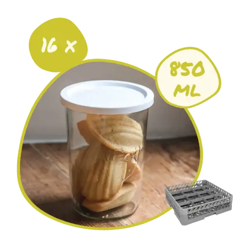 [POT-850+CPx16] Mise à disposition 16 x Pot Weck 850 ml + couvercle plastique