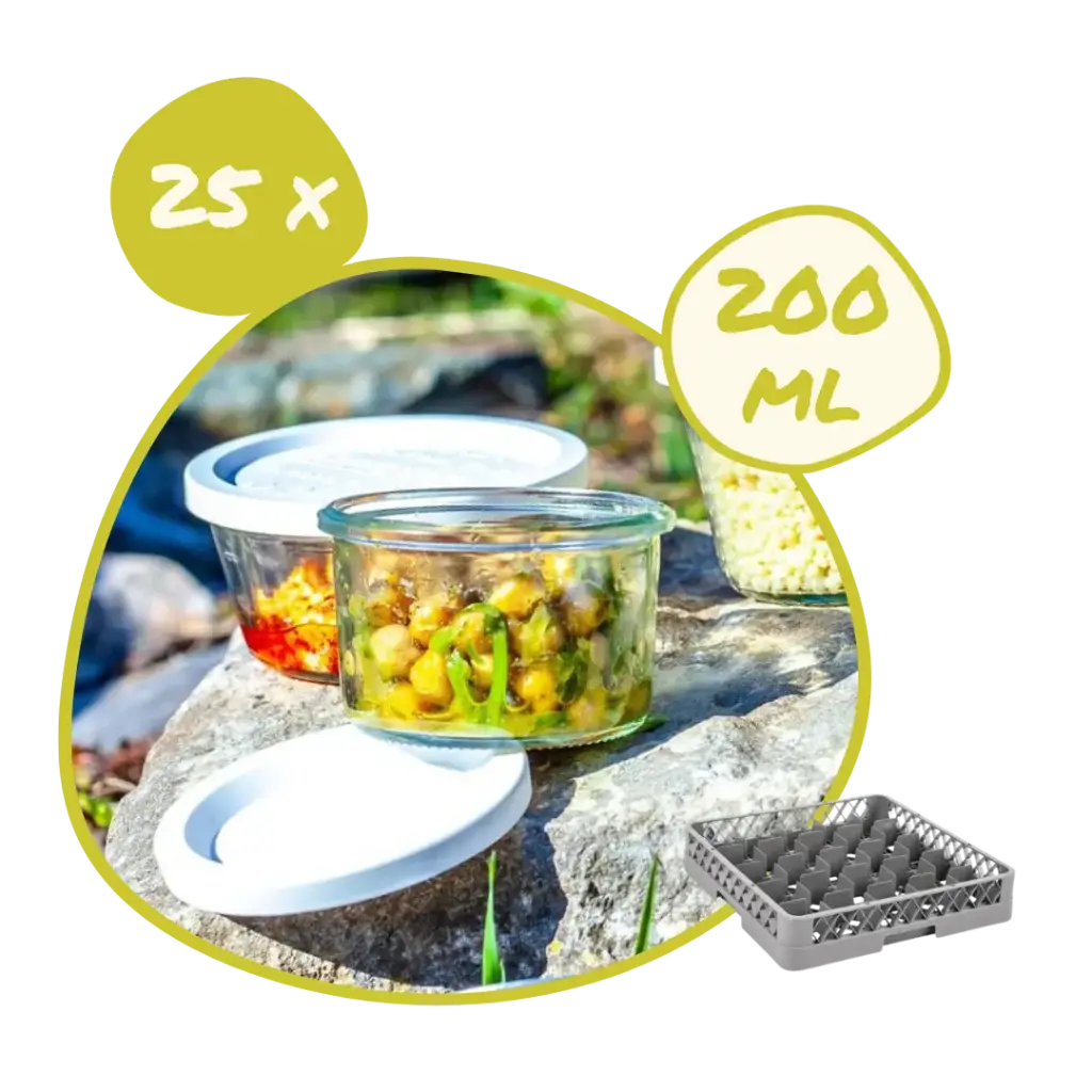 [POT-200+CPx25] Mise à disposition 25 x Pot Weck 200 ml + couvercle plastique