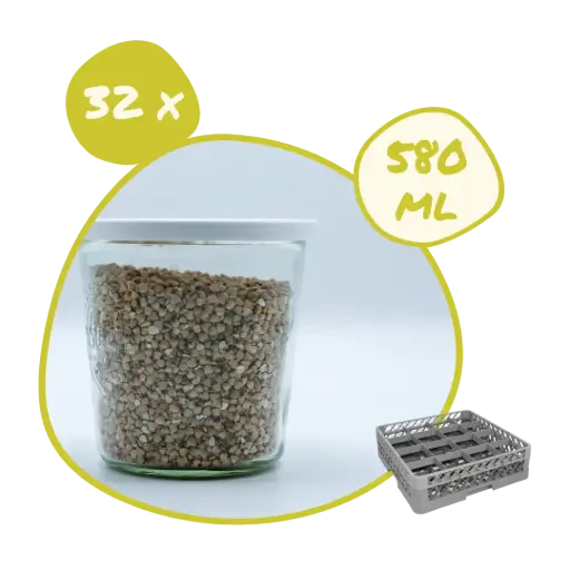 [POT-580+CPx32] Mise à disposition 32 x Pot Weck 580 ml + couvercle plastique