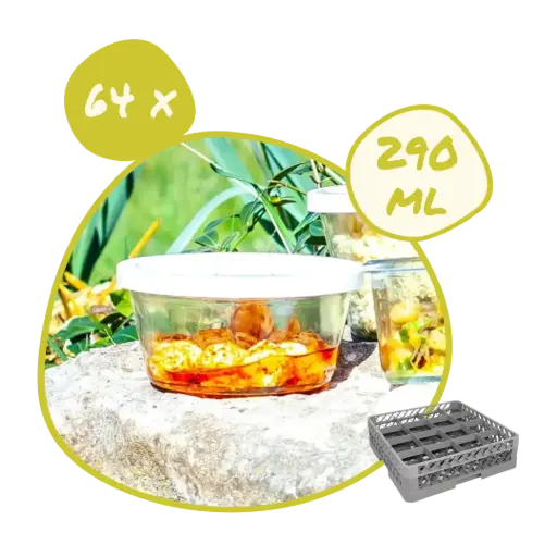 [POT-290+CPx64] Mise à disposition 64 x Pot Weck 290 ml + couvercle plastique