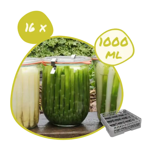 [POT-1000+CVx16] Mise à disposition 16 x Pot Weck 1000 ml + couvercle verre