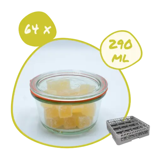 [POT-290+CVx64] Mise à disposition 64 x Pot Weck 290 ml + couvercle verre